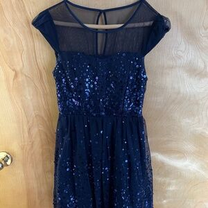 Navy Blue Sequin Dress
